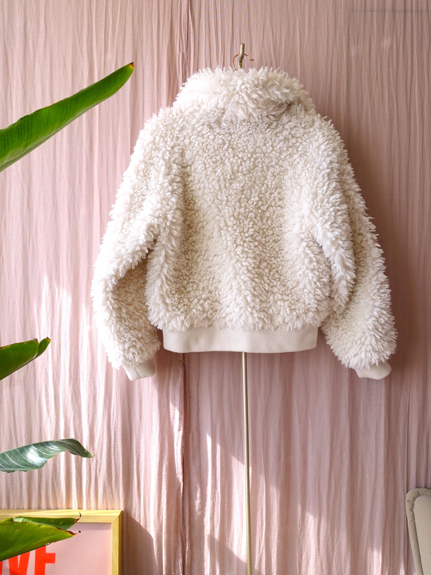 Maje Paris faux shearling cropped jack wit