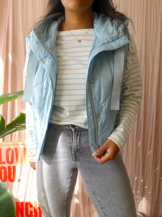 Marc O'Polo quilted bodywarmer misty blue