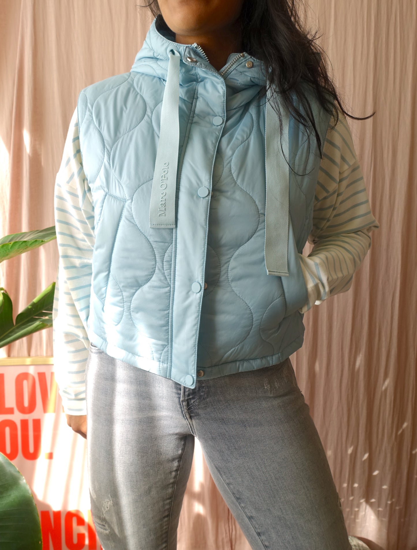 Marc O'Polo quilted bodywarmer misty blue