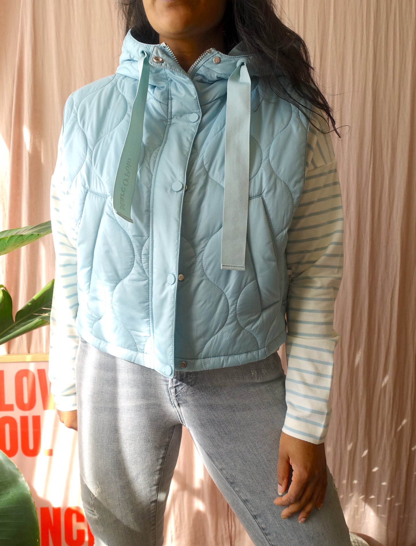 Marc O'Polo quilted bodywarmer misty blue