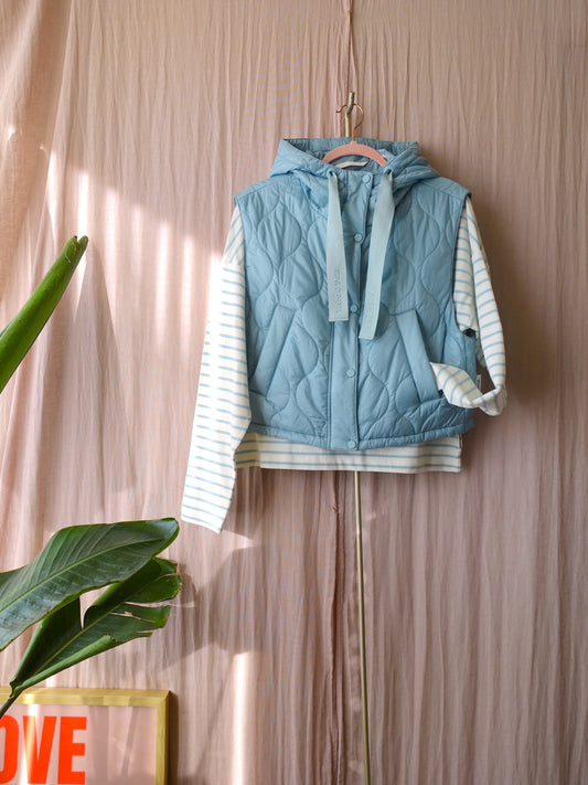 Marc O'Polo quilted bodywarmer misty blue