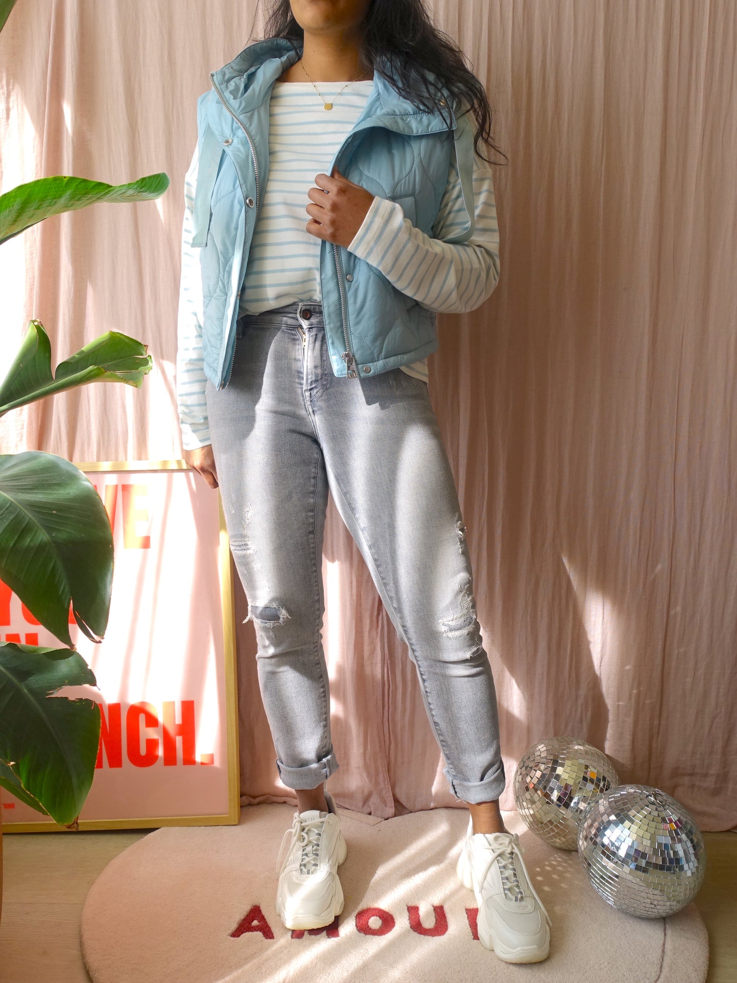 Marc O'Polo quilted bodywarmer misty blue