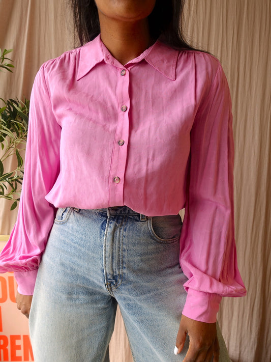 MbyM jacquard viscose blouse bubblegum pink