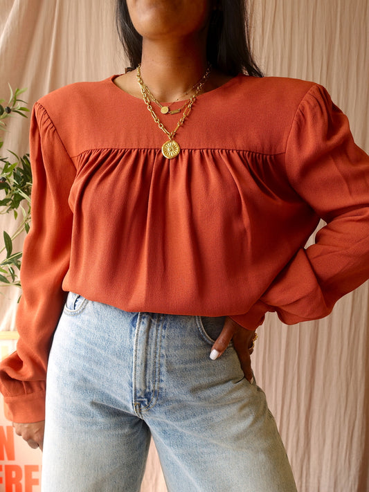 Miu Miu original designer shoulder top terracotta clay