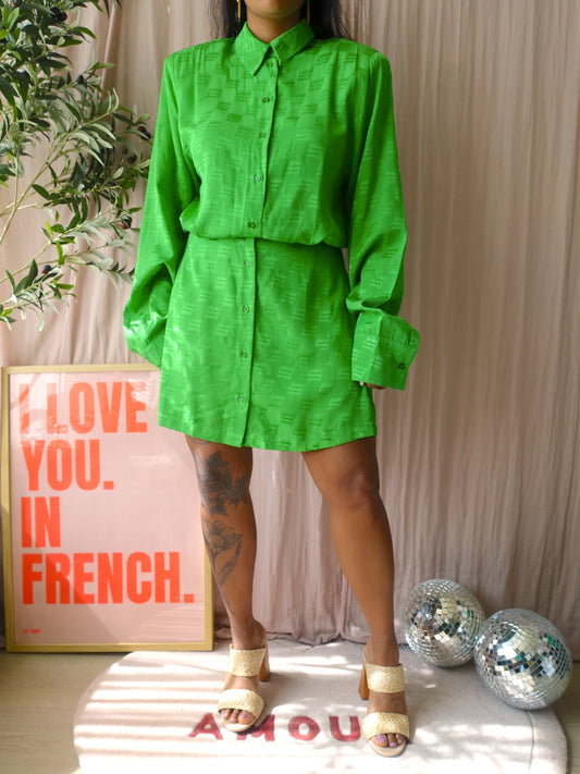 Monica Geuze x Shoeby sophisticated jacquard jurk jelly bean