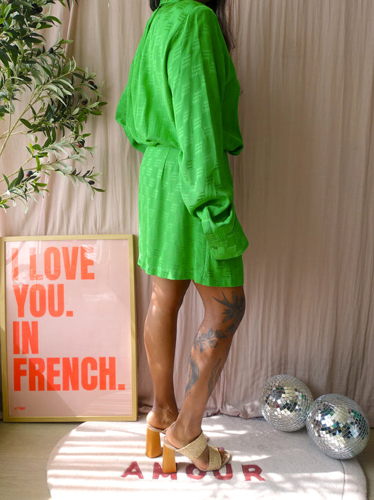 Monica Geuze x Shoeby sophisticated jacquard jurk jelly bean