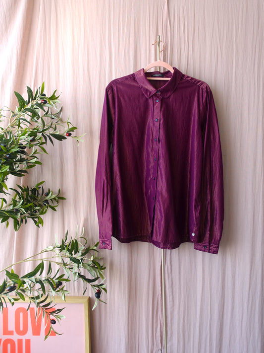 Scotch & Soda cotton lurex blouse aubergine sunset