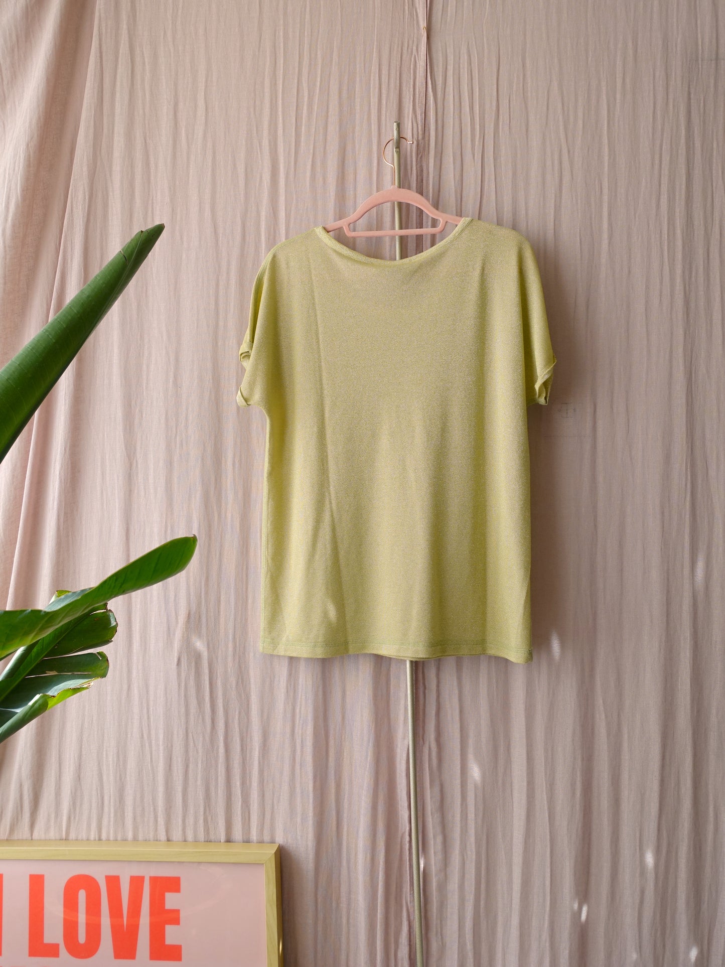 Mos Mosh knitted lurex tee golden olive