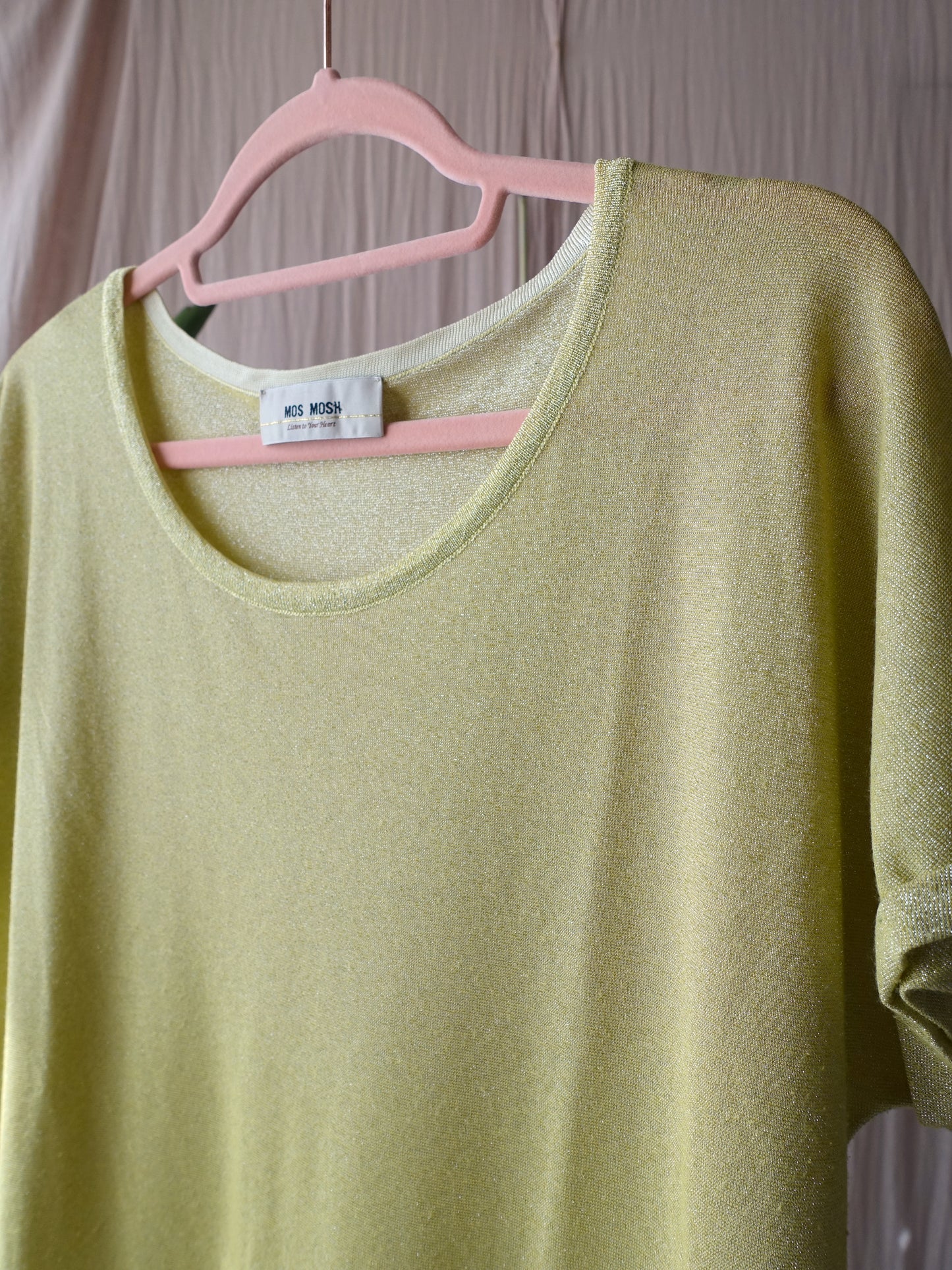 Mos Mosh knitted lurex tee golden olive