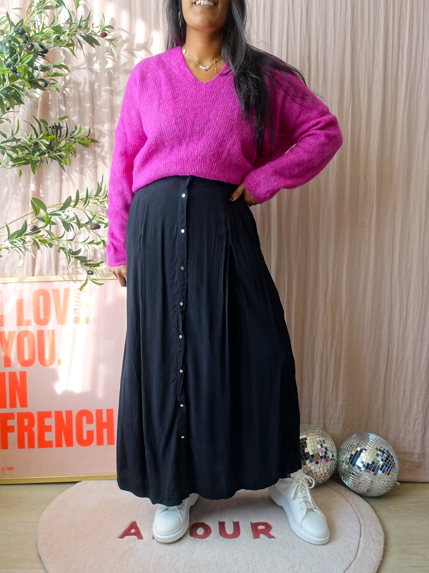 Dante6 soir crepe viscose skirt black
