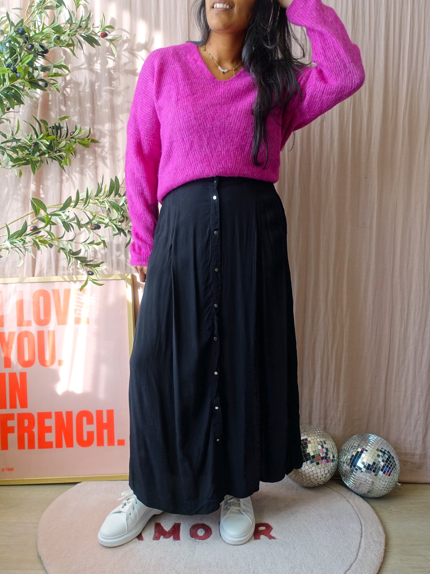 Dante6 soir crepe viscose skirt black