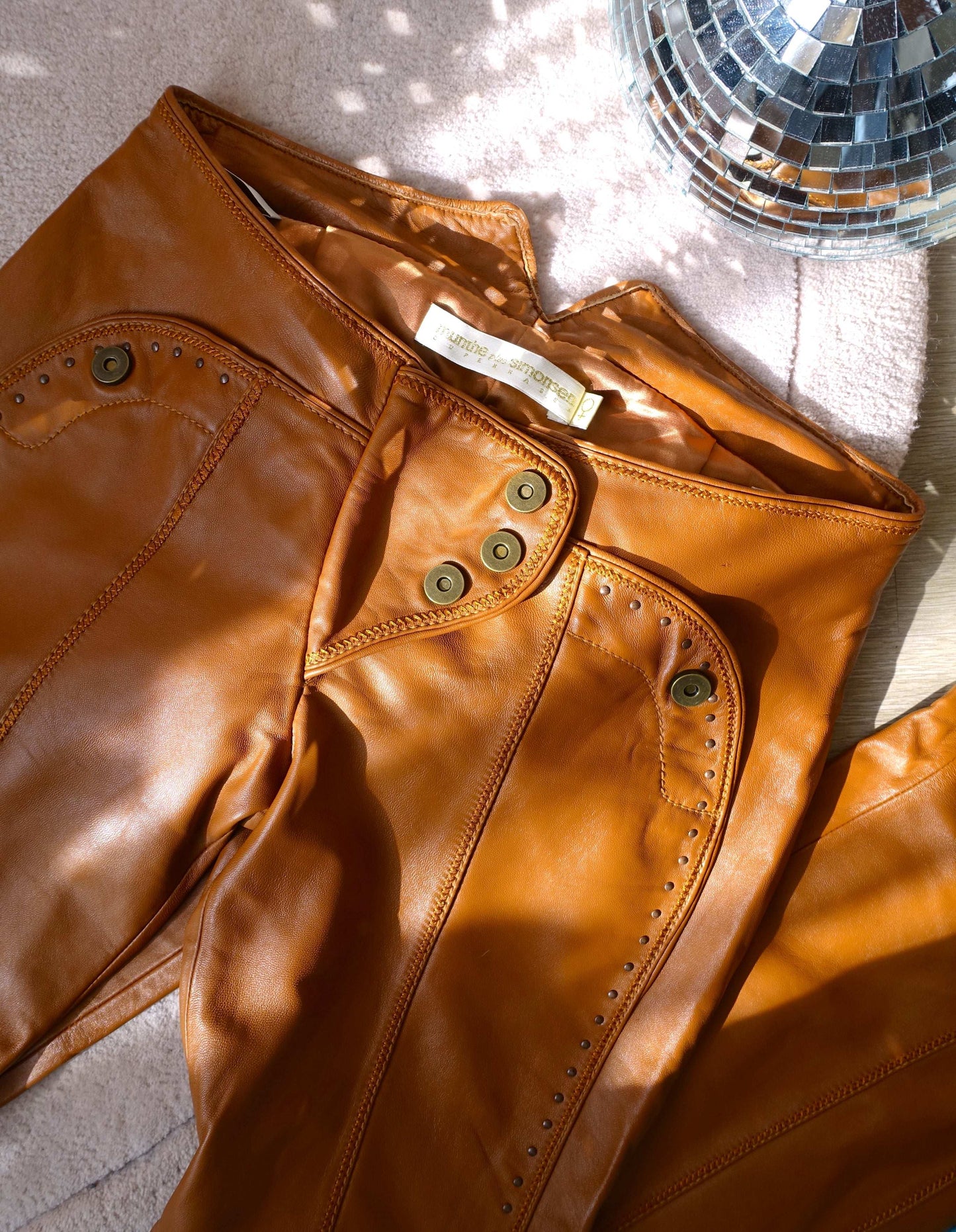 Munthe Plus Simonsen lamslederen broek cognac