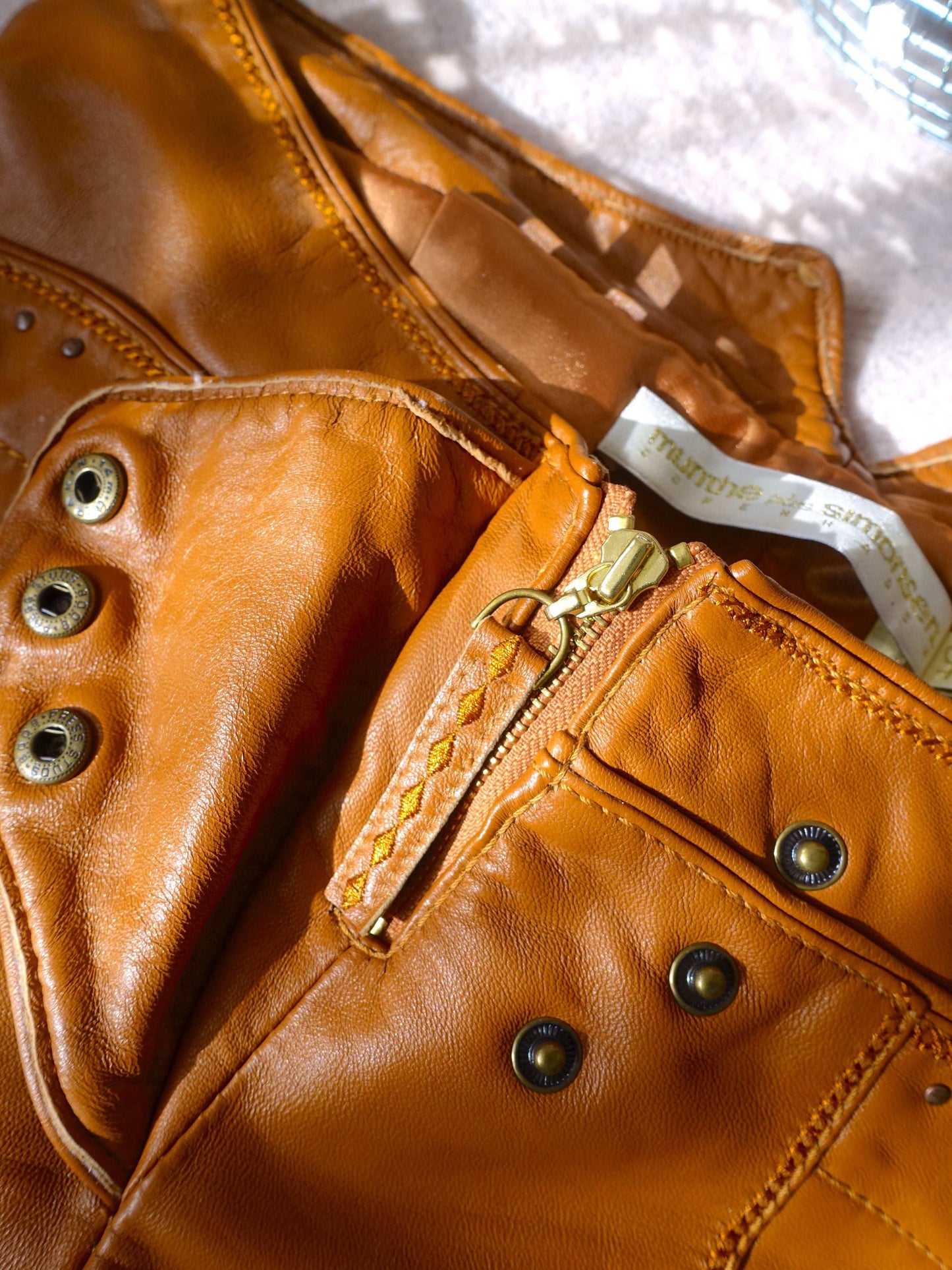 Munthe Plus Simonsen lamslederen broek cognac