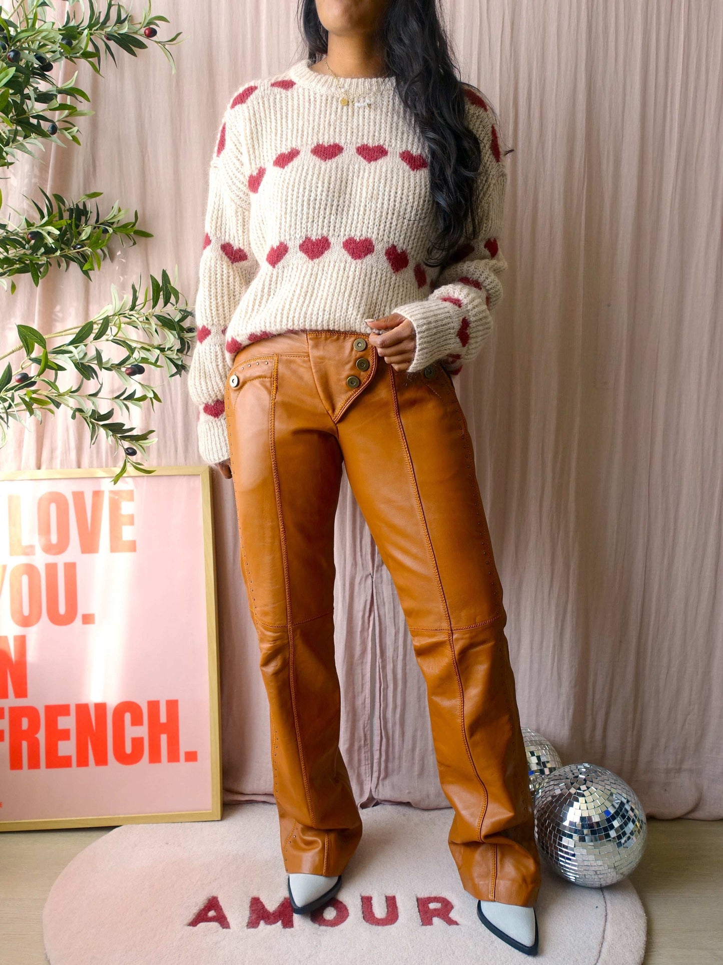 Munthe Plus Simonsen lamslederen broek cognac