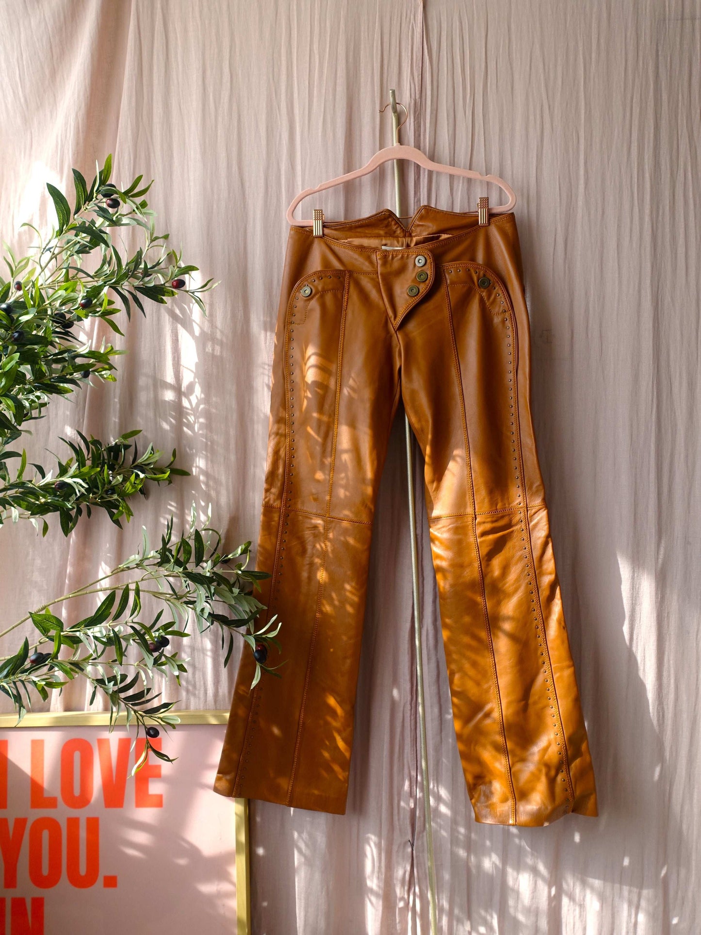 Munthe Plus Simonsen lamslederen broek cognac