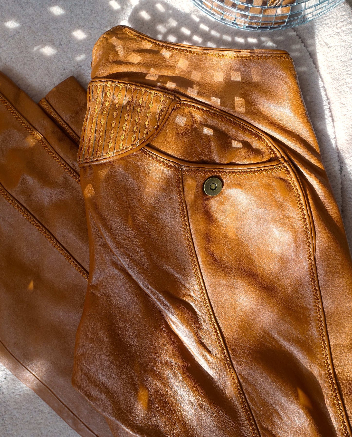 Munthe Plus Simonsen lamslederen broek cognac