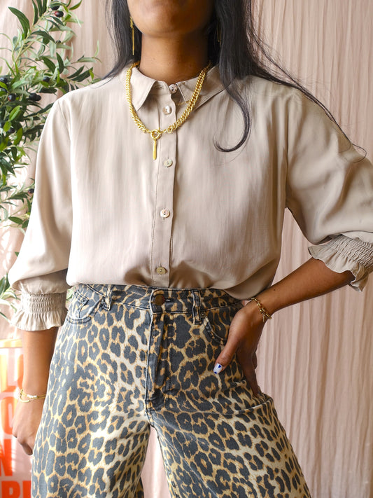 My Essential Wardrobe franco smock shirt oatmeal