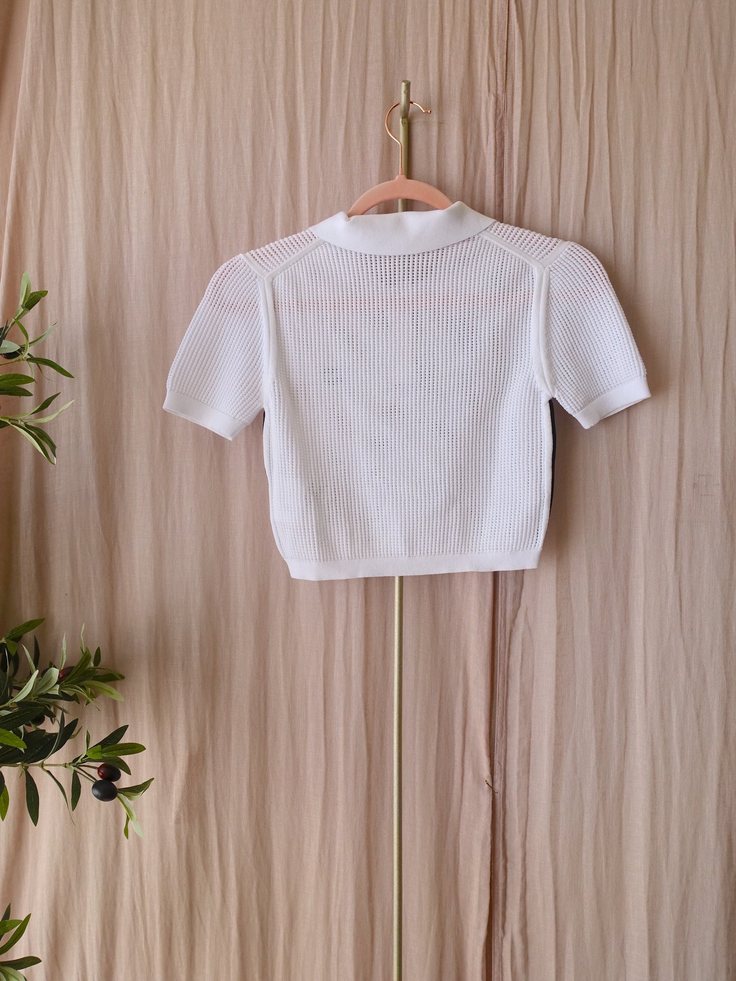 Miu Miu cropped crochet polo wit