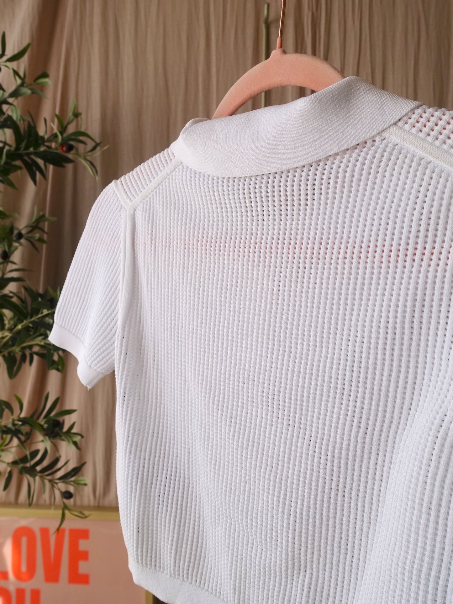 Miu Miu cropped crochet polo wit