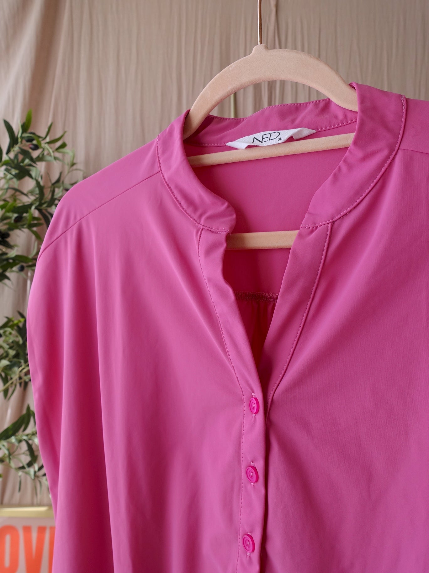 NED travelstof top aurora pink