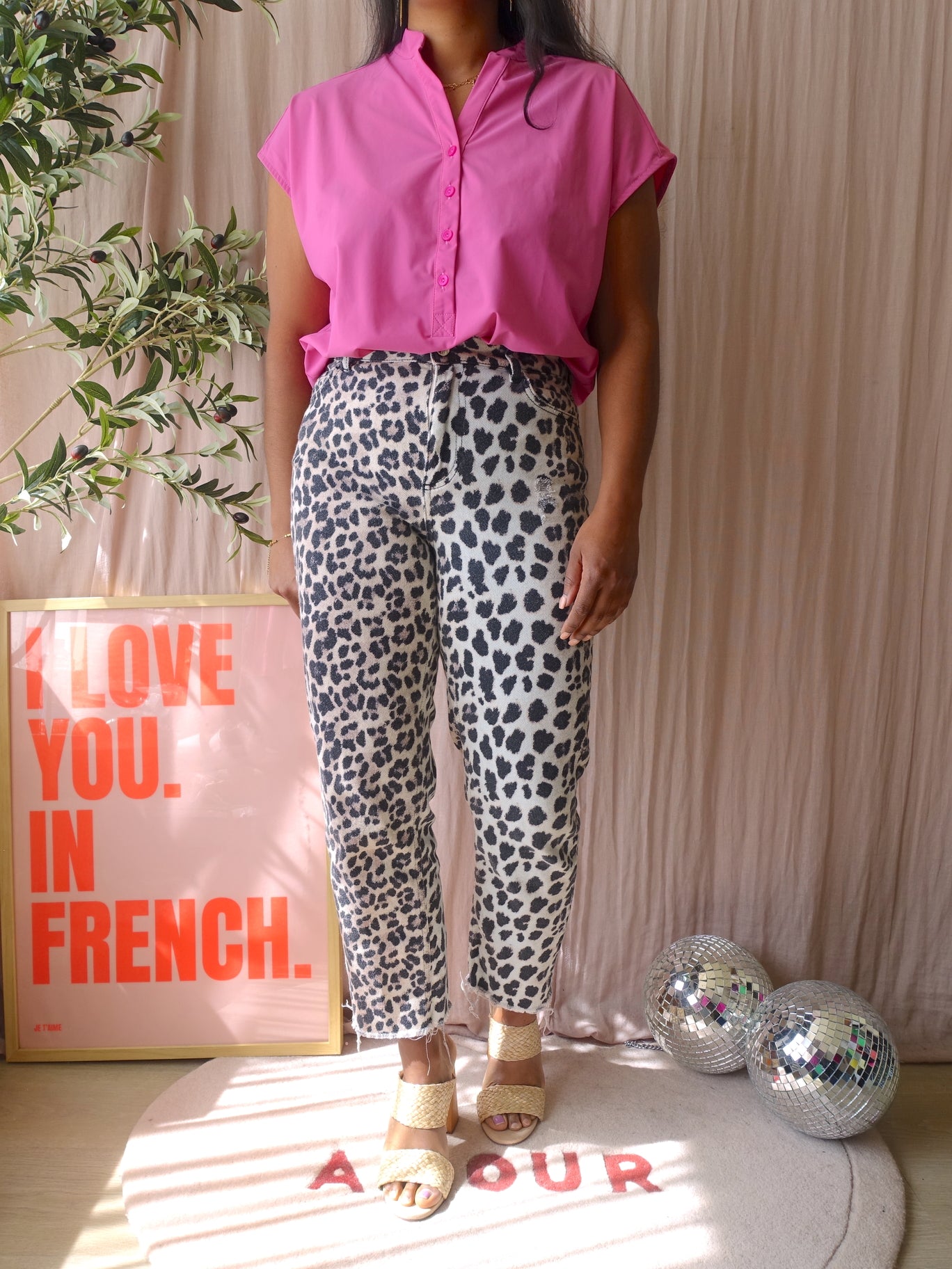 NED travelstof top aurora pink