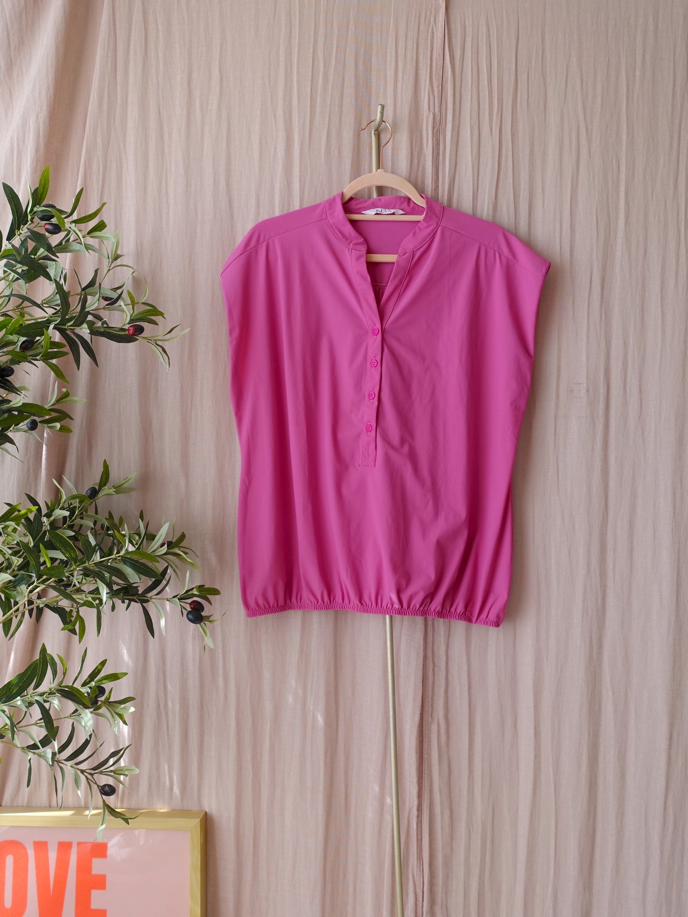 NED travelstof top aurora pink