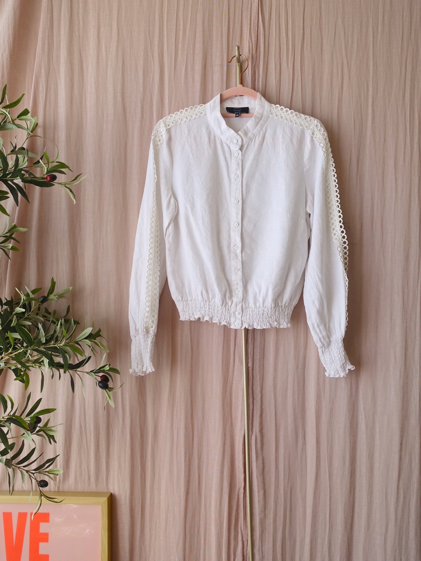 NIKKIE x Kate Moss linnen boho blouse wit