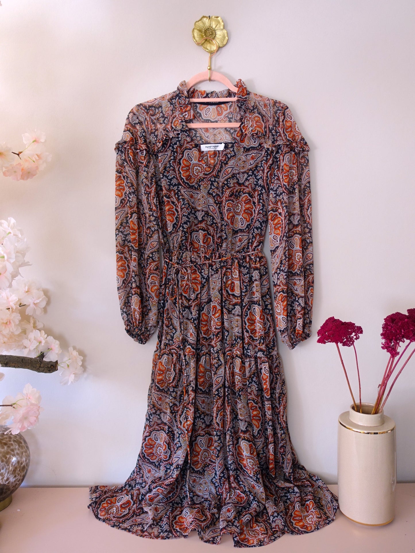 Naf Naf midi paisley bohemian jurk
