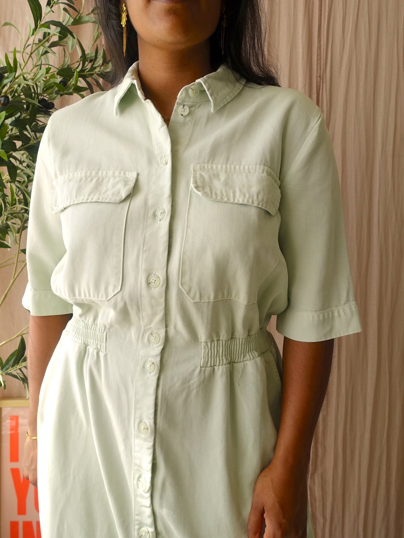 Nathalie Vleeschouwer tencel midi jurk pastel green