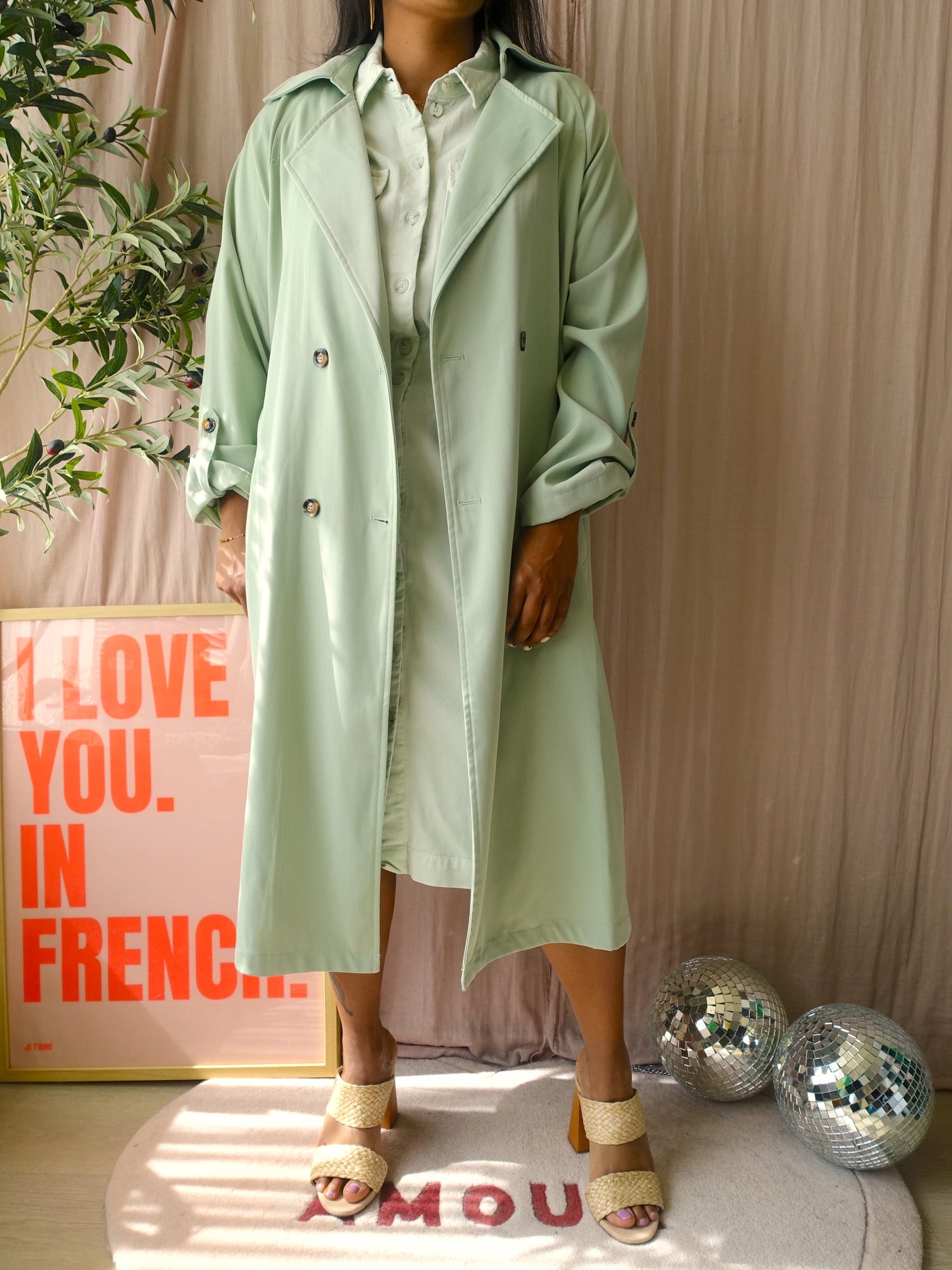 Nathalie Vleeschouwer tencel midi jurk pastel green