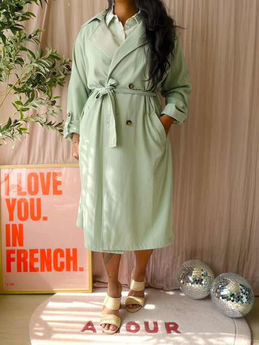 Ydence Francis rayonmix trenchcoat pastel green