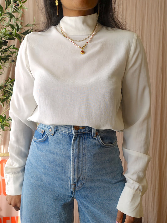 Notes du Nord 100% silk top darlene cloud dancer