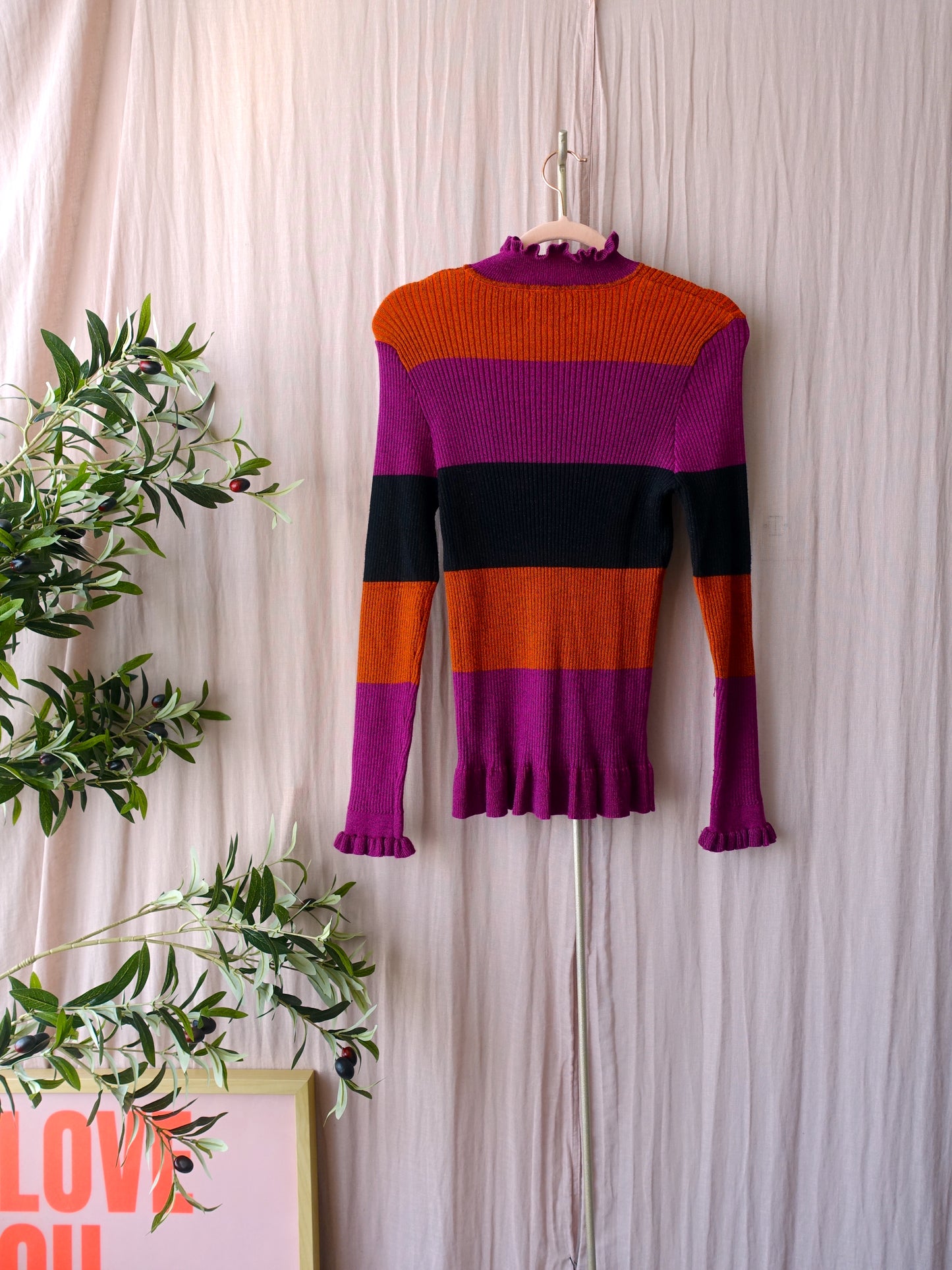 Nümph lurex knitted ruches pullover