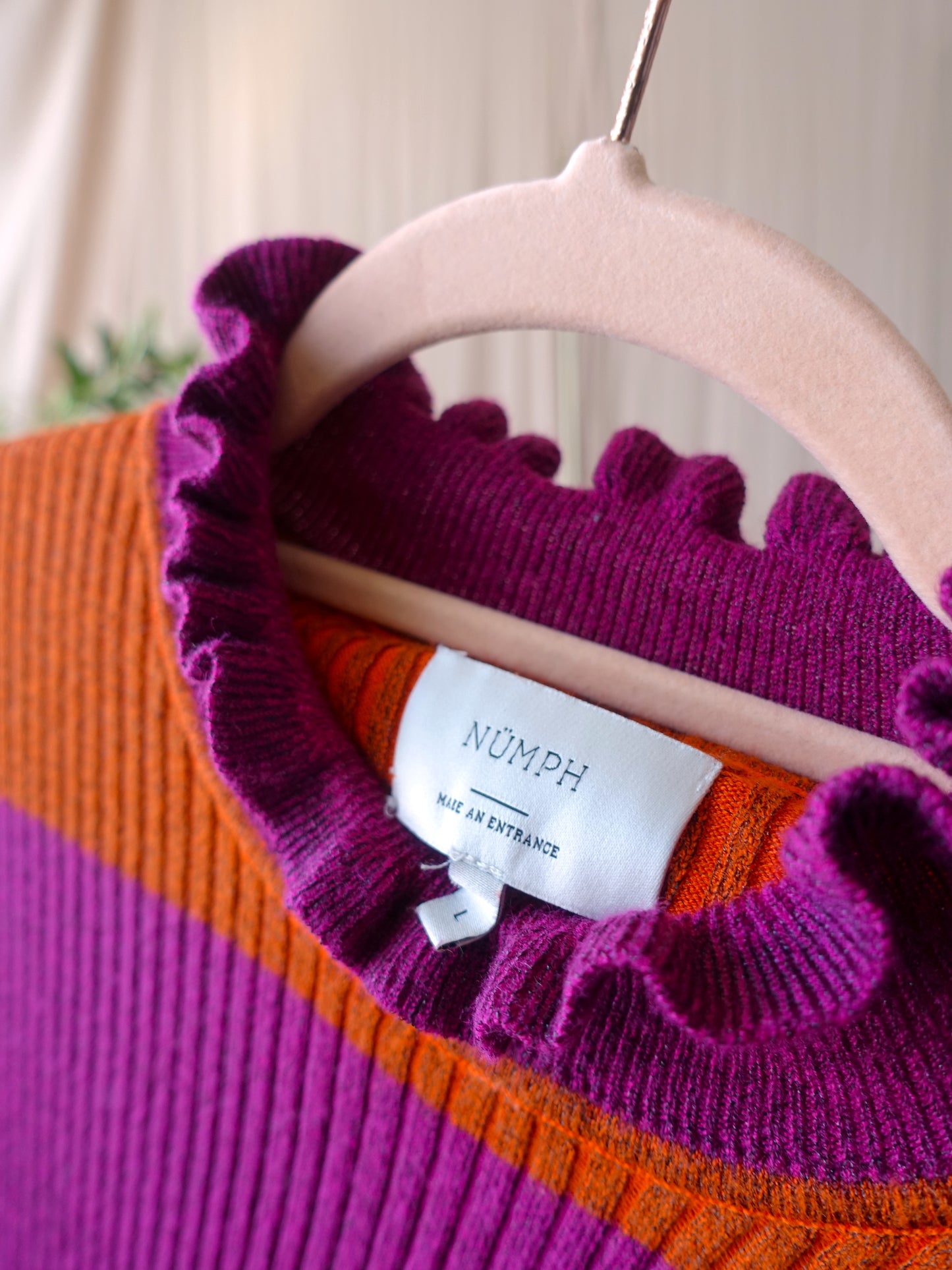 Nümph lurex knitted ruches pullover