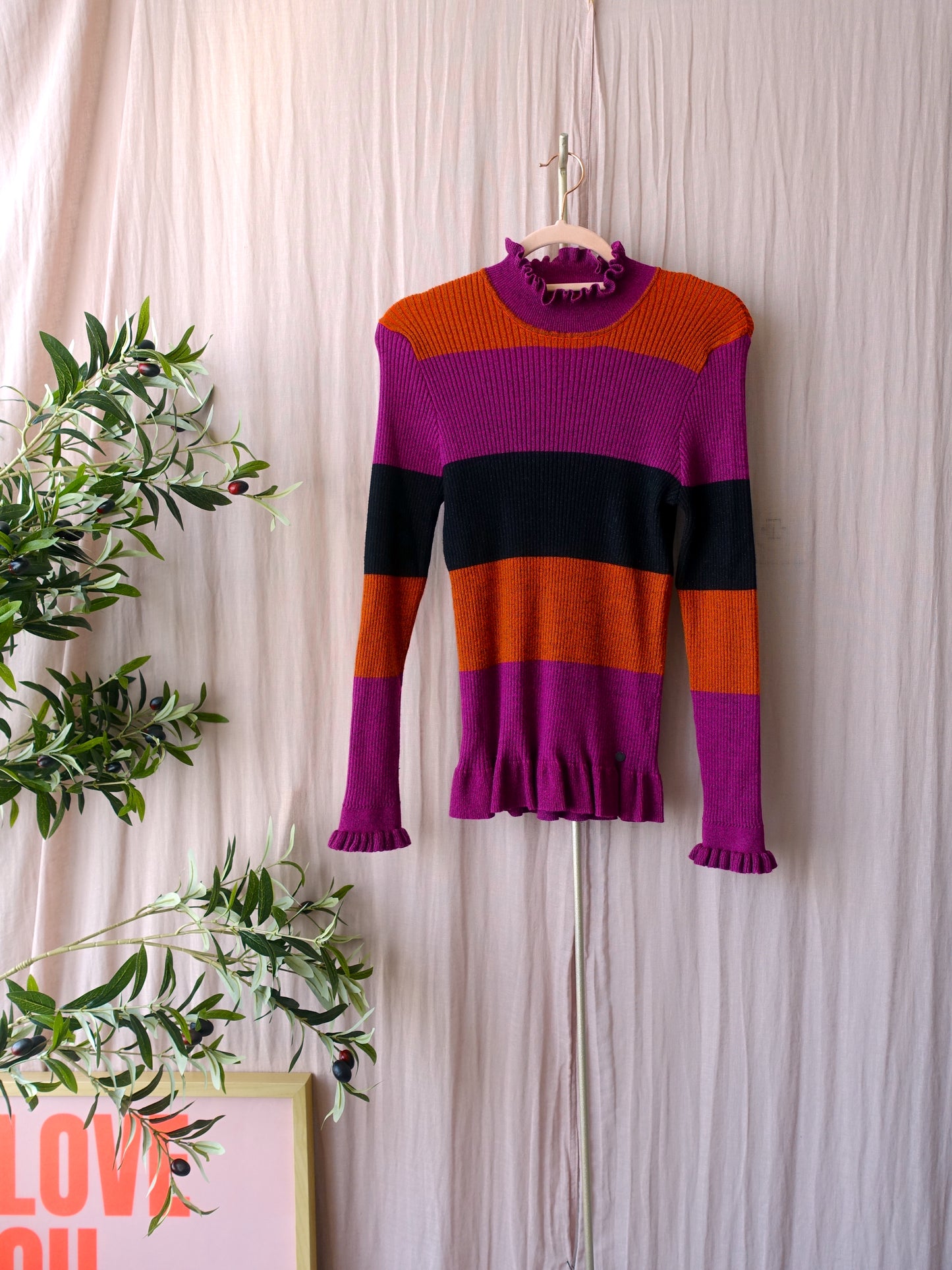 Nümph lurex knitted ruches pullover