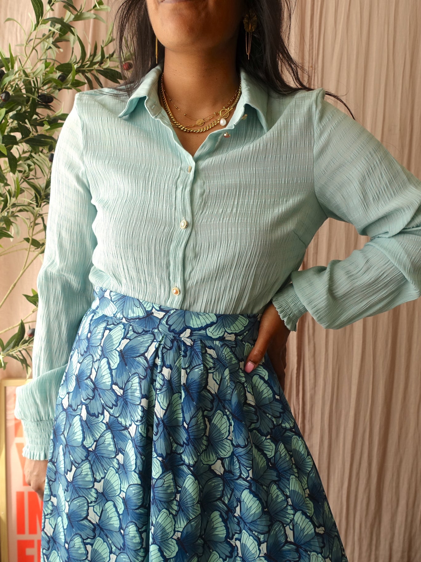 Nümph darva crinkle blouse ether