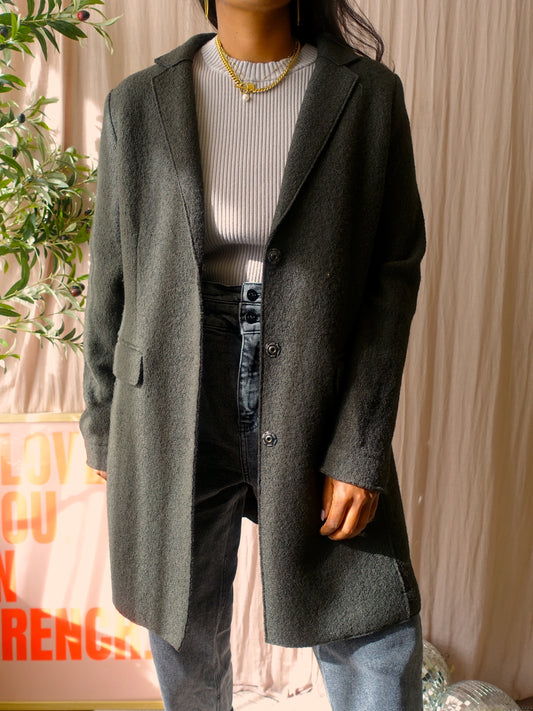 OPUS bouclé blazercoat haiba dark forest