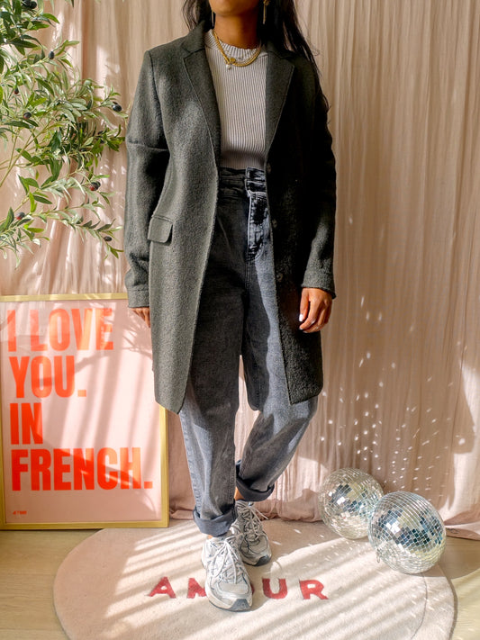 OPUS bouclé blazercoat haiba dark forest