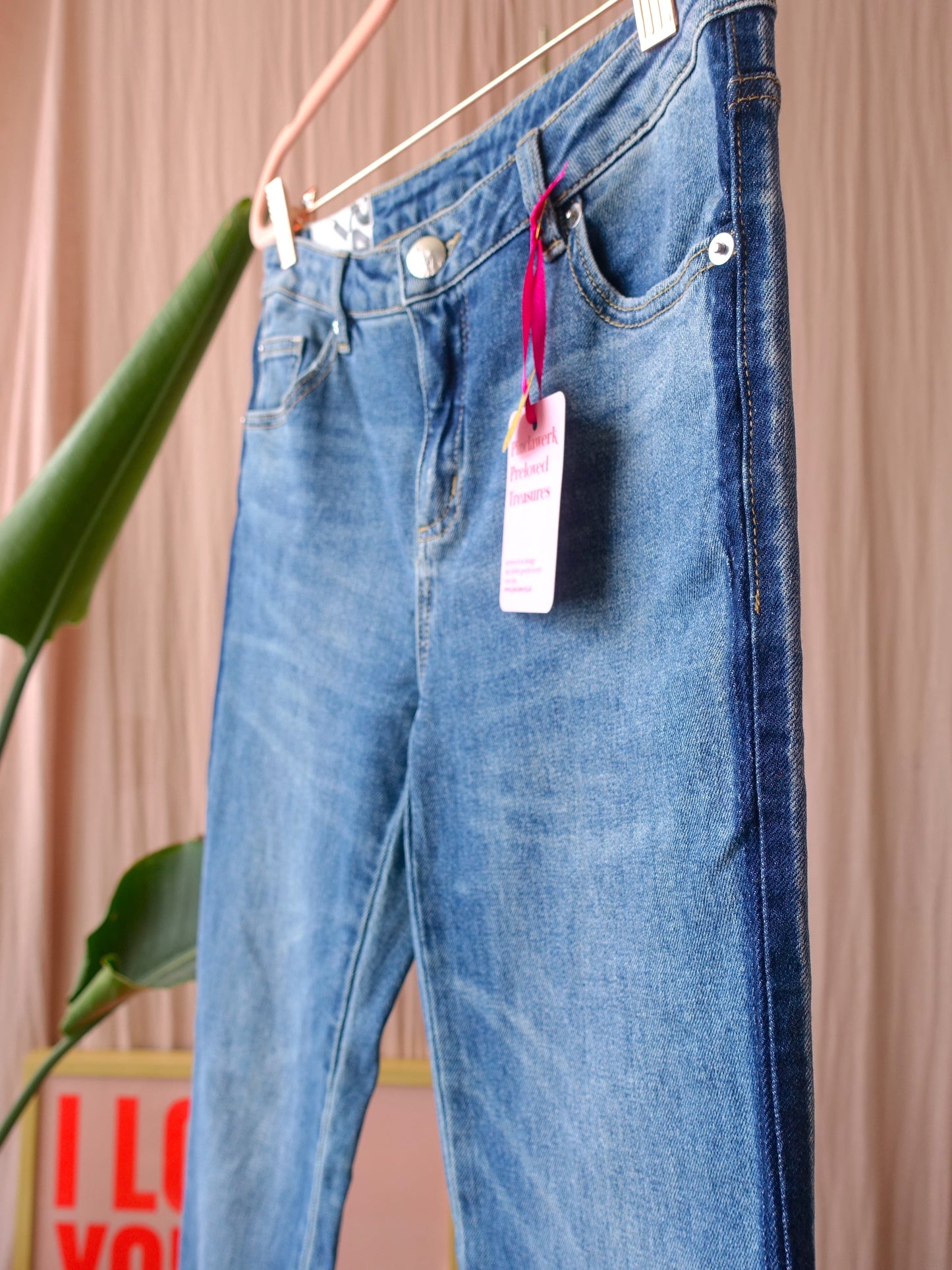 Opus evita skinny mid waist jeans washed