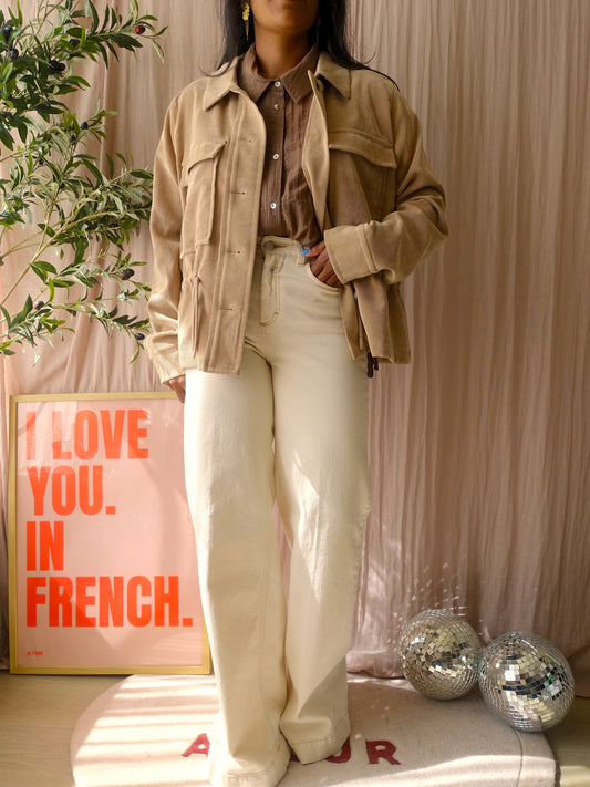 OPUS hayo corduroy rib jacket camel beige