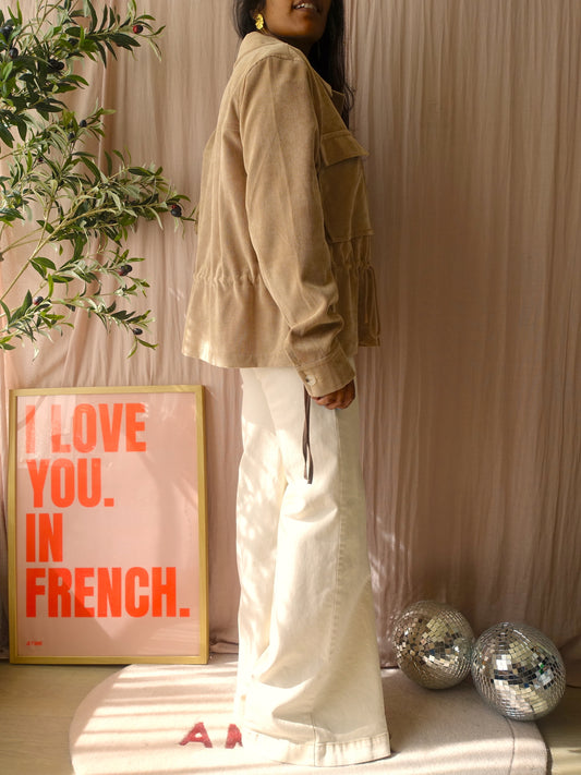 OPUS hayo corduroy rib jacket camel beige