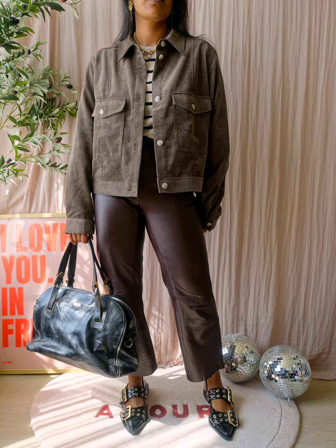 Furla exclusive & original vintage leather hobo bag zwart