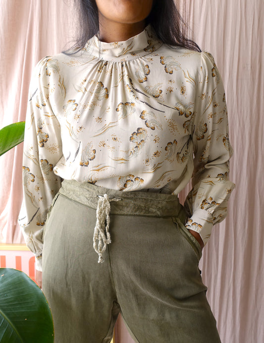 Ottod'Ame silk pantalon army