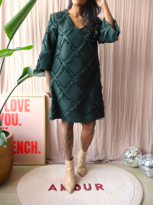 Otto d'Ame mini frill jurk forest green