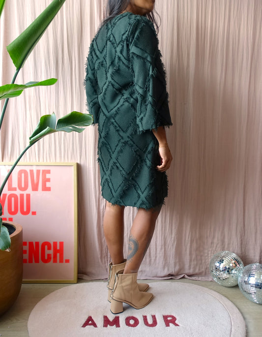 Otto d'Ame mini frill jurk forest green