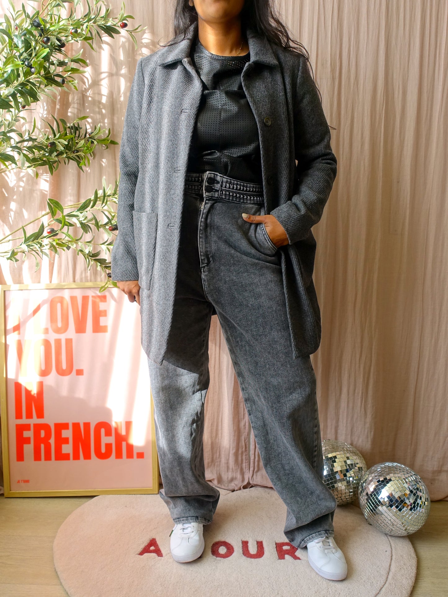 Paul & Joe sister wool coat charcoal grey
