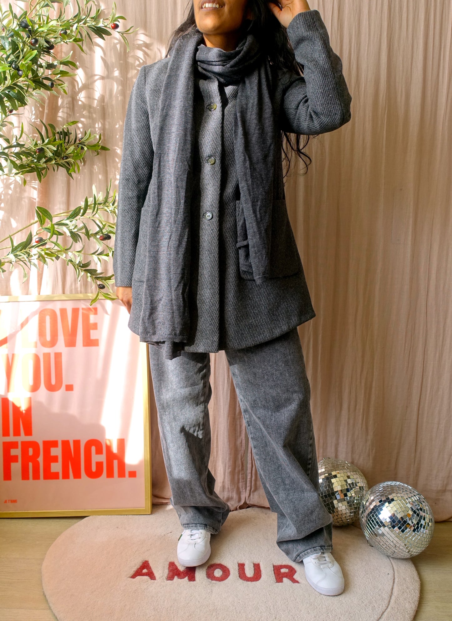 Paul & Joe sister wool coat charcoal grey