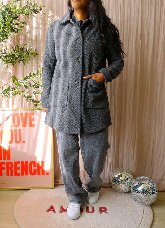 Paul & Joe sister wool coat charcoal grey