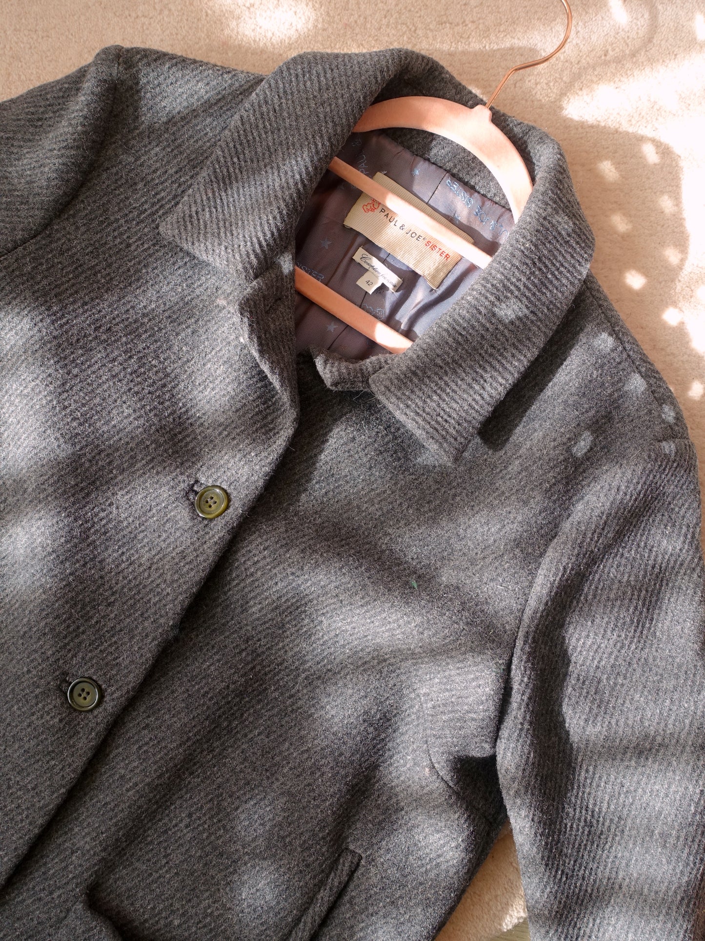 Paul & Joe sister wool coat charcoal grey