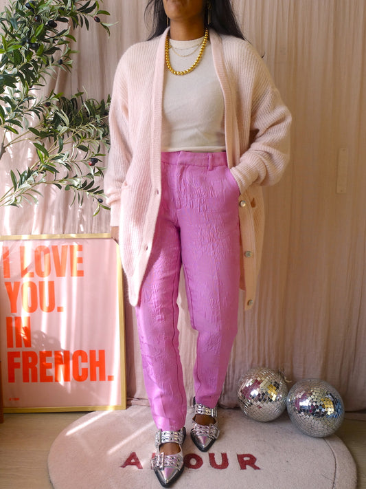 Penn & Ink mohairmix oversized cardigan rose quartz